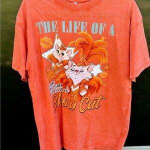 Orange "The Life of a Show Cat" Cat Graphic Tee